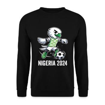 Nigeria 2024 Maillot Aigle Nigérien Supporter Foot - Sweat-shirt Unisexe - noir - Devant - Alina (178cm) & Michal (187cm)