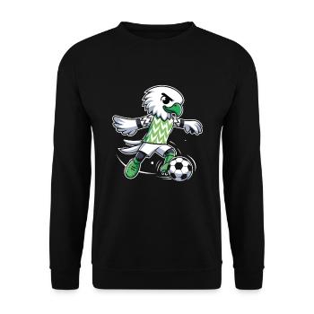Nigeria Maillot Aigle Nigérien Supporter Football - Sweat-shirt Unisexe - noir - Devant - Alina (178cm) & Michal (187cm)