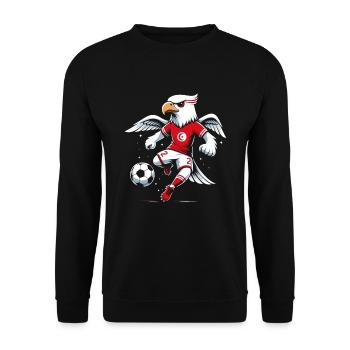 Tunisia Tunisian Eagle Football Supporter Jersey - Unisex Sweatshirt - black - Front - Alina (178cm) & Michal (187cm)