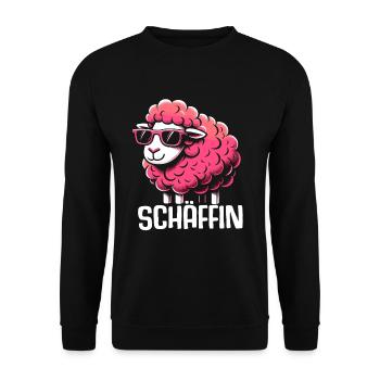 Chef Chefin Schaf Geschenk Schäfin Spruch - Unisex Pullover - Schwarz - Vorne - Alina (178cm) & Michal (187cm)