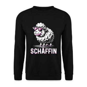 Chef Chefin Schaf Geschenk Schäfin Spruch - Unisex Pullover - Schwarz - Vorne - Alina (178cm) & Michal (187cm)
