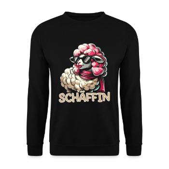 Chef Chefin Schaf Geschenk Schäfin Spruch - Unisex Pullover - Schwarz - Vorne - Alina (178cm) & Michal (187cm)