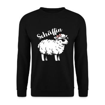 Chef Chefin Schaf Geschenk Schäfin Spruch - Unisex Pullover - Schwarz - Vorne - Alina (178cm) & Michal (187cm)