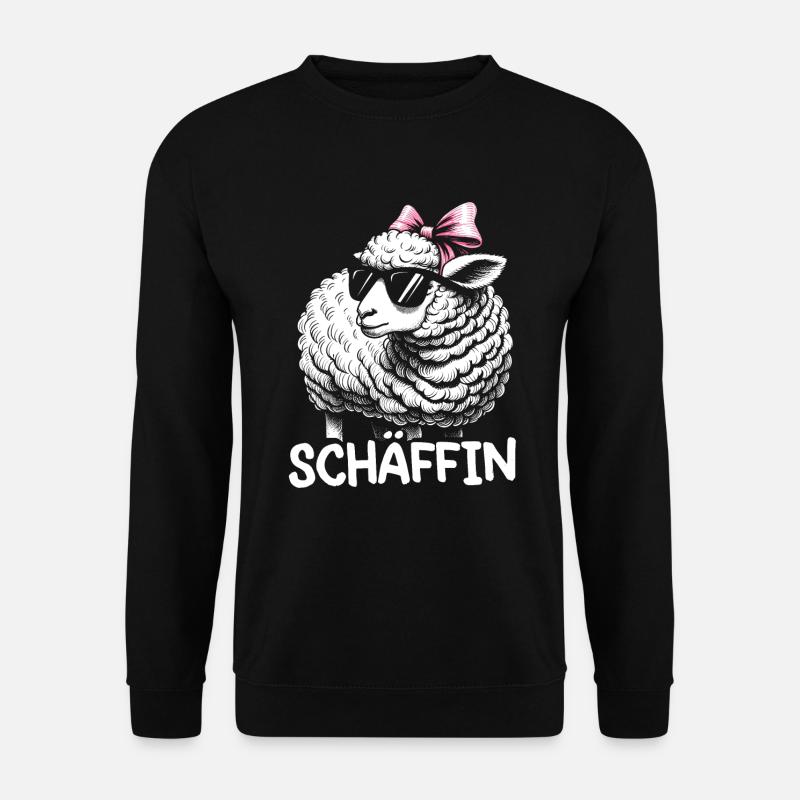 Chef Chefin Schaf Geschenk Schäfin Spruch - Unisex Pullover - Schwarz