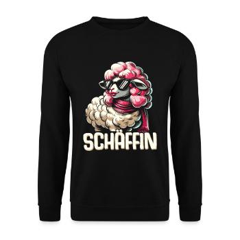 Chef Chefin Schaf Geschenk Schäfin Spruch - Unisex Pullover - Schwarz - Vorne - Alina (178cm) & Michal (187cm)