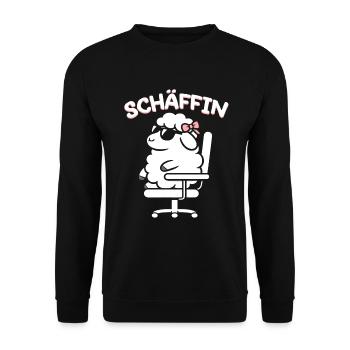 Chef Chefin Schaf Geschenk Schäfin Spruch - Unisex Pullover - Schwarz - Vorne - Alina (178cm) & Michal (187cm)