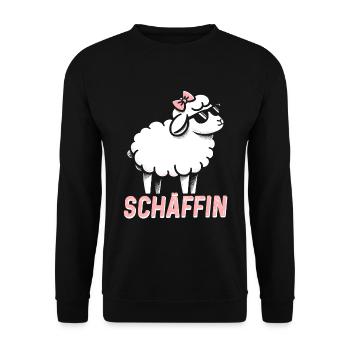 Chef Chefin Schaf Geschenk Schäfin Spruch - Unisex Pullover - Schwarz - Vorne - Alina (178cm) & Michal (187cm)