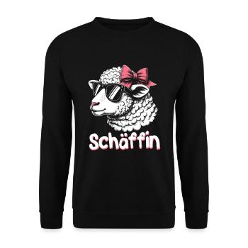 Chef Chefin Schaf Geschenk Schäfin Spruch - Unisex Pullover - Schwarz - Vorne - Alina (178cm) & Michal (187cm)