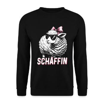 Chef Chefin Schaf Geschenk Schäfin Spruch - Unisex Pullover - Schwarz - Vorne - Alina (178cm) & Michal (187cm)
