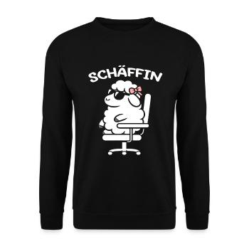 Chef Chefin Schaf Geschenk Schäfin Spruch - Unisex Pullover - Schwarz - Vorne - Alina (178cm) & Michal (187cm)