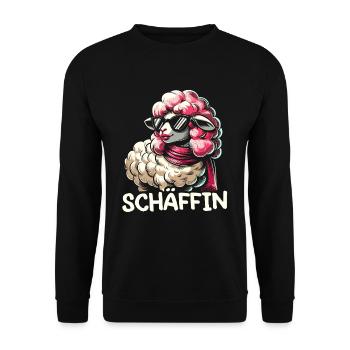 Chef Chefin Schaf Geschenk Schäfin Spruch - Unisex Pullover - Schwarz - Vorne - Alina (178cm) & Michal (187cm)