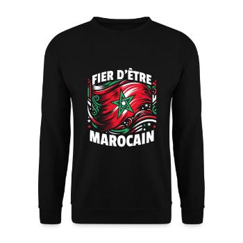 Fier D'Être Marocain Cadeau Maroc Drapeau Maghreb - Sweat-shirt Unisexe - noir - Devant - Alina (178cm) & Michal (187cm)