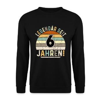6 Years Gift 6th Birthday Boy Girl - Unisex Sweatshirt - black - Front - Alina (178cm) & Michal (187cm)