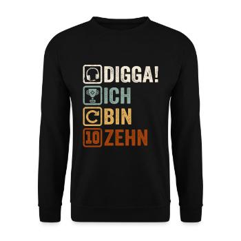 10th Birthday Gift 10th Gamer Gamer Saying - Unisex Sweatshirt - black - Front - Alina (178cm) & Michal (187cm)