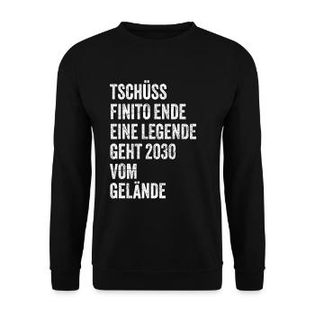 Pension de retraité 2030 dictons cadeau de retraite - Sweat-shirt Unisexe - noir - Devant - Alina (178cm) & Michal (187cm)