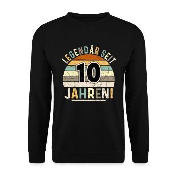 10 Jahre Geschenk 10. Geburtstag Junge Mädchen - Unisex Pullover - Schwarz - Vorne - Alina (178cm) & Michal (187cm)