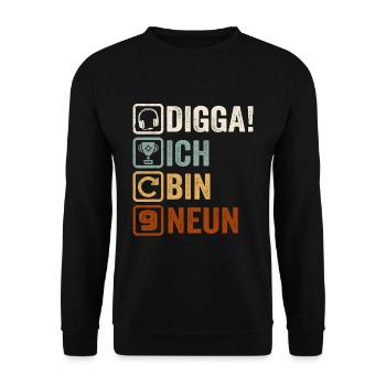 9th Birthday Gift 9th Gamer Gamer Saying - Unisex Sweatshirt - black - Front - Alina (178cm) & Michal (187cm)