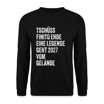 Rentner Rente 2027 Sprüche Ruhestand Geschenk - Unisex Pullover - Schwarz - Vorne - Alina (178cm) & Michal (187cm)