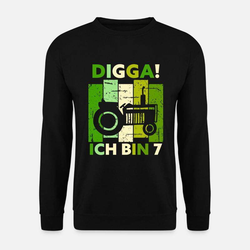 7. Geburtstag Junge Traktor Geschenk Landwirt - Unisex Pullover - Schwarz