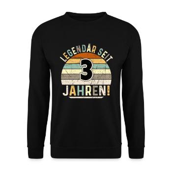 3 Years Gift 3rd Birthday Boy Girl - Unisex Sweatshirt - black - Front - Alina (178cm) & Michal (187cm)