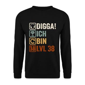 38th Birthday Gift 38th Gamer Quote - Unisex Sweatshirt - black - Front - Alina (178cm) & Michal (187cm)