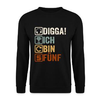 5th Birthday Gift 5th Gamer Gamer Saying - Unisex Sweatshirt - black - Front - Alina (178cm) & Michal (187cm)