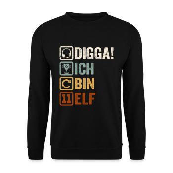 11th Birthday Gift 11th Gamer Gamer Saying - Unisex Sweatshirt - black - Front - Alina (178cm) & Michal (187cm)