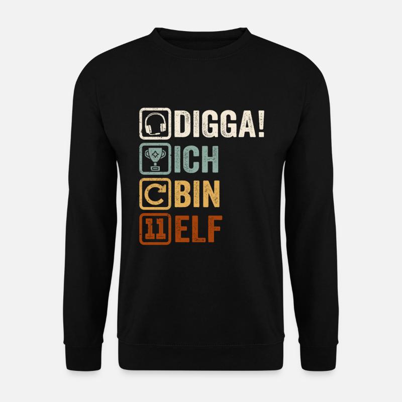 11 Geburtstag Geschenk 11. Zocker Gamer Spruch - Unisex Pullover - Schwarz