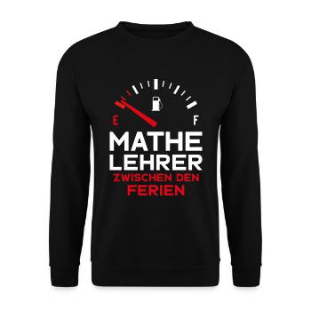 MATHELEHRER FERIEN SCHULE MATHEMATIK LEHRER - Unisex Pullover - Schwarz - Vorne - Alina (178cm) & Michal (187cm)