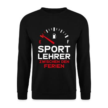 LUSTIG SPORTLEHRER FERIEN SCHULE LEHRER - Unisex Pullover - Schwarz - Vorne - Alina (178cm) & Michal (187cm)