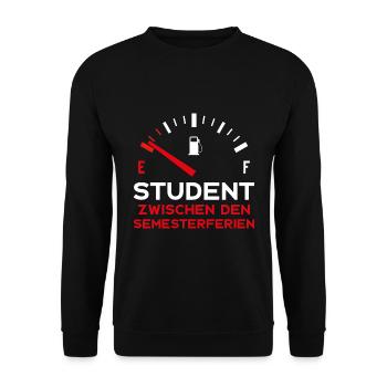 STUDIUM STUDENT ZWISCHEN DEN SEMESTERFERIEN - Unisex Pullover - Schwarz - Vorne - Alina (178cm) & Michal (187cm)