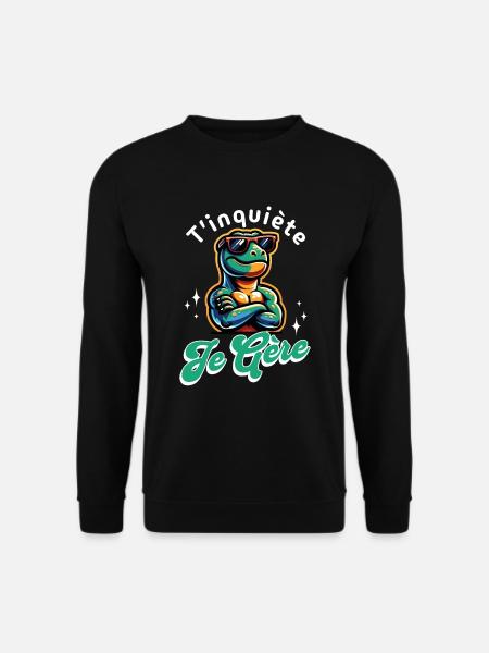 Don't worry I manage T-rex Cool Dinosaur Gift - Unisex Sweatshirt - black
