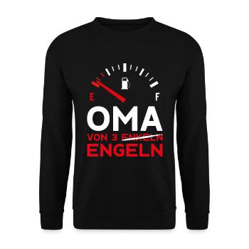 MUTTERTAG OMA VON 3 ENKELN ENGELN OMA - Unisex Pullover - Schwarz - Vorne - Alina (178cm) & Michal (187cm)