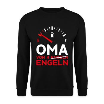 MUTTERTAG OMA VON 4 ENKELN ENGELN OMA - Unisex Pullover - Schwarz - Vorne - Alina (178cm) & Michal (187cm)