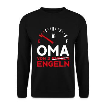 MUTTERTAG OMA VON 2 ENKELN ENGELN OMA - Unisex Pullover - Schwarz - Vorne - Alina (178cm) & Michal (187cm)