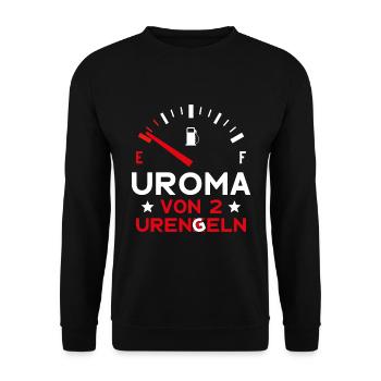 MUTTERTAG UROMA VON 2 URENKELN URENGELN UROMA - Unisex Pullover - Schwarz - Vorne - Alina (178cm) & Michal (187cm)