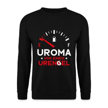 MUTTERTAG UROMA VON 2 URENKELN URENGELN UROMA - Unisex Pullover - Schwarz - Vorne - Alina (178cm) & Michal (187cm)