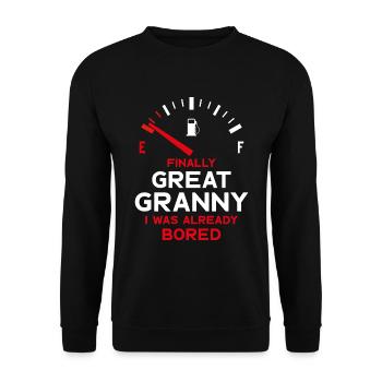 FINALLY GREAT GRANNY FINALLY GREAT-GRANDMA - Unisex Sweatshirt - black - Front - Alina (178cm) & Michal (187cm)