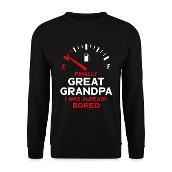 FINALLY GREAT GRANDPA FINALLY GREAT-GRANDPA - Unisex Sweatshirt - black - Front - Alina (178cm) & Michal (187cm)