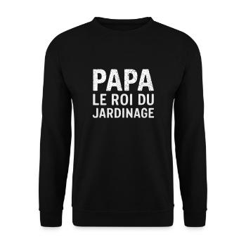 Dad The King of Gardening Father's Day Gift - Unisex Sweatshirt - black - Front - Alina (178cm) & Michal (187cm)