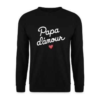 Vatertag Vatertag Papa d'Amour Mann Familiengeschenk - Unisex Pullover - Schwarz - Vorne - Alina (178cm) & Michal (187cm)