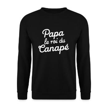 Humor Dad The King of the Couch Father's Day Gift - Unisex Sweatshirt - black - Front - Alina (178cm) & Michal (187cm)