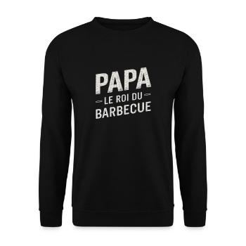 Father's Day Dad King of Barbecue Humor Gift - Unisex Sweatshirt - black - Front - Alina (178cm) & Michal (187cm)