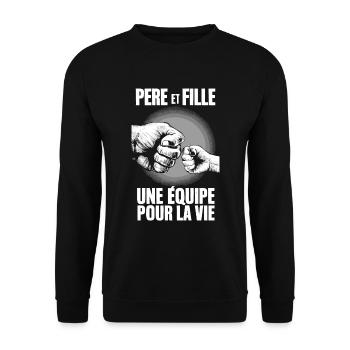 Father's Day - Team for Life Father and Daughter - Unisex Sweatshirt - black - Front - Alina (178cm) & Michal (187cm)