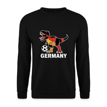 Germany Dinosaur Football - Unisex Sweatshirt - black - Front - Alina (178cm) & Michal (187cm)