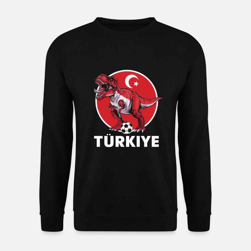 Türkei Dinosaurier Fußball T-Rex Türkiye - Unisex Pullover - Schwarz