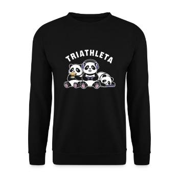Gamer Triathlon Funny Pandas - Unisex Sweatshirt - black - Front - Alina (178cm) & Michal (187cm)