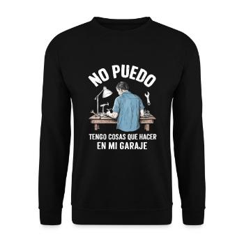 I Can't Got Things To Do In My Garage - Unisex Sweatshirt - black - Front - Alina (178cm) & Michal (187cm)