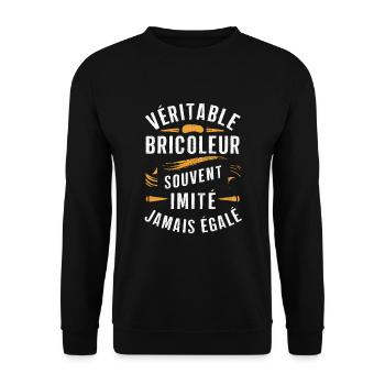 A true handyman often imitated never equalled - Unisex Sweatshirt - black - Front - Alina (178cm) & Michal (187cm)