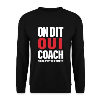 Wir sagen ja Coach Humor Sport Coaching Geschenk - Unisex Pullover - Schwarz - Vorne - Alina (178cm) & Michal (187cm)
